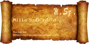 Milla Szórád névjegykártya